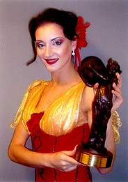 Andreea with the Bronze Clown trophy